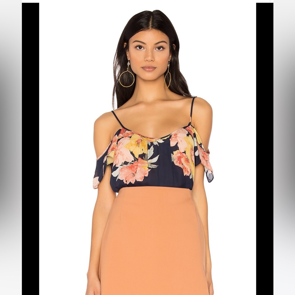 JOIE 'Adorlee' Off
The Shoulder Floral Print Silk XS blouse